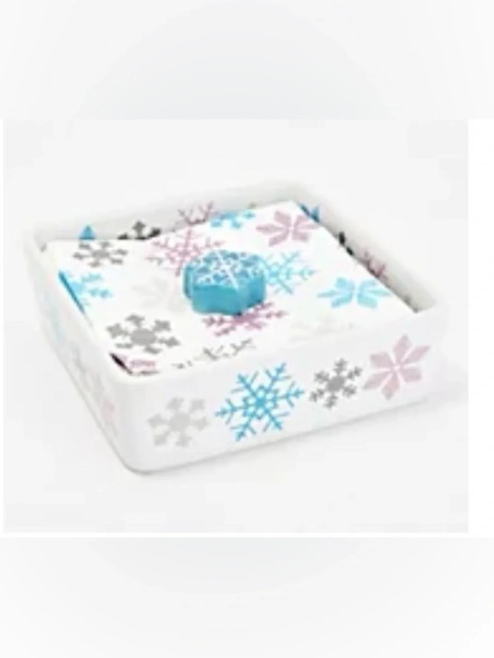 Temp-tations ❄️ Seasonal Napkin Holder with Weight and 28 Napkins ❄️ Snowflake